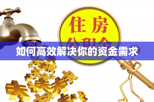 金台如何高效解决你的资金需求